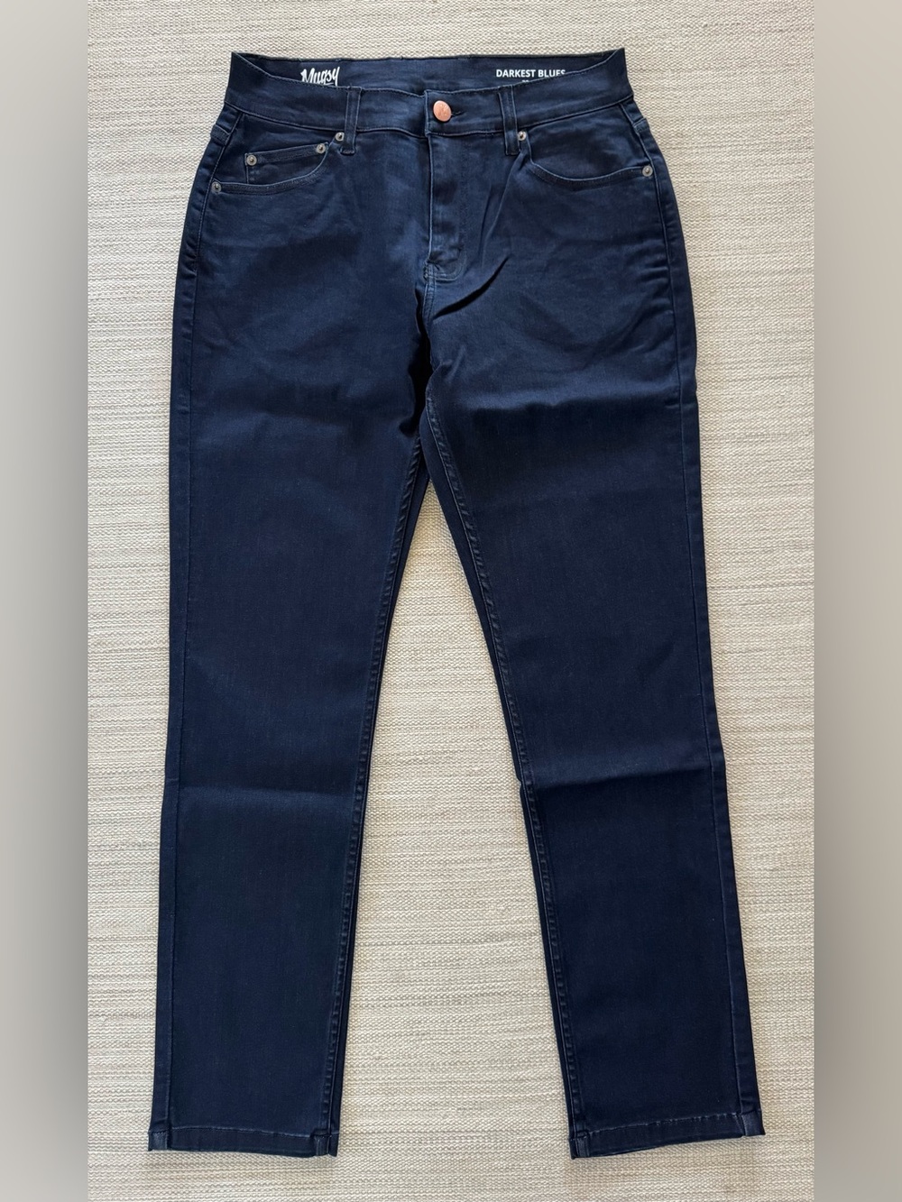 Mugsy Darkest Blues blue stretchy lightweight thin classic fit jeans men’s 32x32
